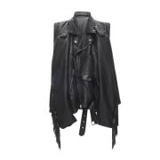 Pre-owned Leather outerwear Balenciaga Vintage , Black , Dames