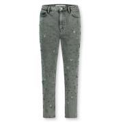 Grijze straight fit jeans met versieringen Homage , Gray , Dames