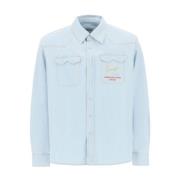 Casual Button-Up Shirt Kenzo , Blue , Heren