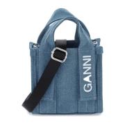 Tote Bags Ganni , Blue , Dames