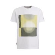 Abstract Grafisch T-shirt Regular Fit Cast Iron , White , Heren