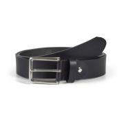 Zwarte Leren Jeans Riem Italiaans Vakmanschap Howard London , Black , ...