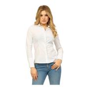 Witte Katoenen Korte Fit Shirt Gaudi , White , Dames