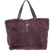 Pre-owned Fur handbags Salvatore Ferragamo Pre-owned , Purple , Dames