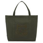 Olijfgroene Fox Head Tote Bag Maison Kitsuné , Green , Heren