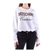 Witte Katoenen Sweatshirt Ss22 Moschino , White , Dames