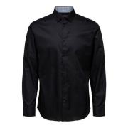 Zwarte Casual Hoodie Shirt voor Mannen Selected Homme , Black , Heren