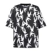 T-shirt met vogelmotief Balmain , Black , Heren