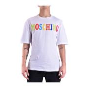 Multicolor Katoenen T-Shirt Ss22 Moschino , White , Heren