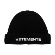 Beanie met logo Vetements , Black , Dames