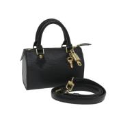 Pre-owned Leather handbags Louis Vuitton Vintage , Black , Dames