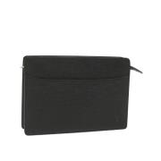 Pre-owned Leather clutches Louis Vuitton Vintage , Black , Dames