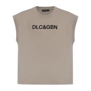 T-shirt met logo Dolce & Gabbana , Gray , Heren