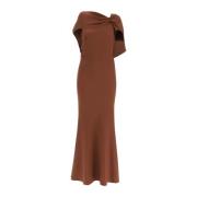 Elegante Zwarte Midi Jurk Roland Mouret , Brown , Dames