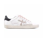 Leren Baskets Stevend met Roze en Zwarte Details Premiata , White , Da...