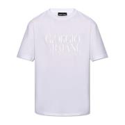 T-shirt met logo Giorgio Armani , White , Heren