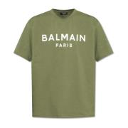 T-shirt met logo Balmain , Green , Heren