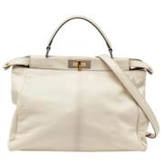 Pre-owned Leather handbags Fendi Vintage , Beige , Dames