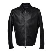 Jacket in black nappa leather Baldinini , Black , Heren