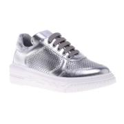 Sneaker in silver nappa leather Baldinini , Gray , Dames