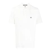Witte Katoenen Poloshirt met Logo C.p. Company , White , Heren