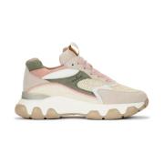 Hyperactive Mid Cut Groen Beige Roze Sneaker Hogan , Beige , Dames