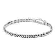 Men`s Sterling Silver 4mm Chain Bracelet Nialaya , Gray , Heren