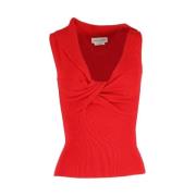 Pre-owned Wool tops Alexander McQueen Pre-owned , Red , Dames