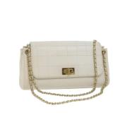 Pre-owned Leather chanel-bags Chanel Vintage , White , Dames