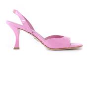 Roze Glanzend Leren Irene Sandalen Sergio Levantesi , Pink , Dames