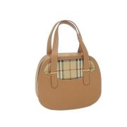 Pre-owned Leather handbags Burberry Vintage , Beige , Dames