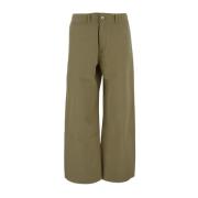 Wide Trousers Burberry , Brown , Heren