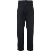 Blauwe Katoenmix Tapered Broek Giorgio Armani , Blue , Heren