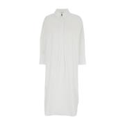 Witte Katoenen Poplin Oversized Overhemdjurk Ganni , White , Dames