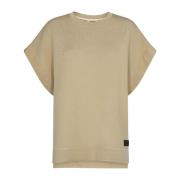 Stijlvolle Sweatshirt met Zijdelingse Splitten MOS Mosh , Beige , Dame...