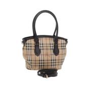 Pre-owned Leather handbags Burberry Vintage , Beige , Dames