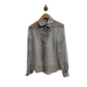 Pre-owned Silk tops Valentino Vintage , Gray , Dames