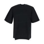 Katoenen T-shirt in Burberry Stijl Burberry , Black , Heren