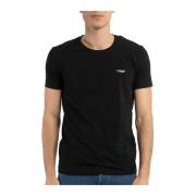 Slim Fit Crew-neck Logo Print T-shirt Dondup , Black , Heren