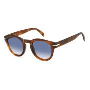 Platte zonnebril in Havana/Blauw Getint Eyewear by David Beckham , Bro...
