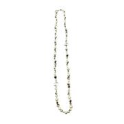 Pre-owned Fabric necklaces Chanel Vintage , White , Dames