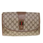 Pre-owned Canvas clutches Gucci Vintage , Brown , Dames