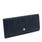 Pre-owned Leather wallets Carolina Herrera Pre-owned , Blue , Dames