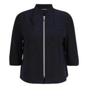 Casual Linen Jacket with Zipper Doris S , Blue , Dames