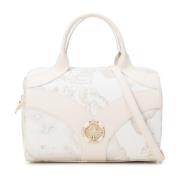 Witte Geo Stof Tas met Gouden Detail Alviero Martini 1a Classe , White...