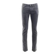 Slim Cotton Twill Broek Jacob Cohën , Gray , Heren