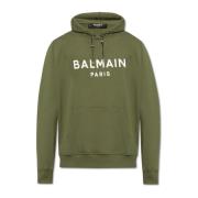 Hoodie met logoprint Balmain , Green , Heren