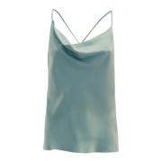 Watergroene Viscose Top Ss24 PT Torino , Green , Dames