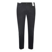 Zwarte Slim-Fit Low-Rise Jeans PT Torino , Black , Heren