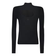 Zwart Logo-Geborduurde Cut-Out Sweatshirt Courrèges , Black , Dames